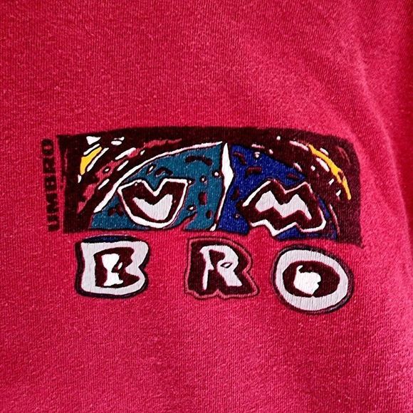 Umbro Vintage Single Stitch USA Made Shirt Red Thick Quality Rare Men Size Large - Picture 2 of 6